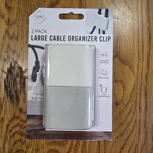 2 Pack New In Package Large Cable Organizer Clip - White And Gray. KKCP